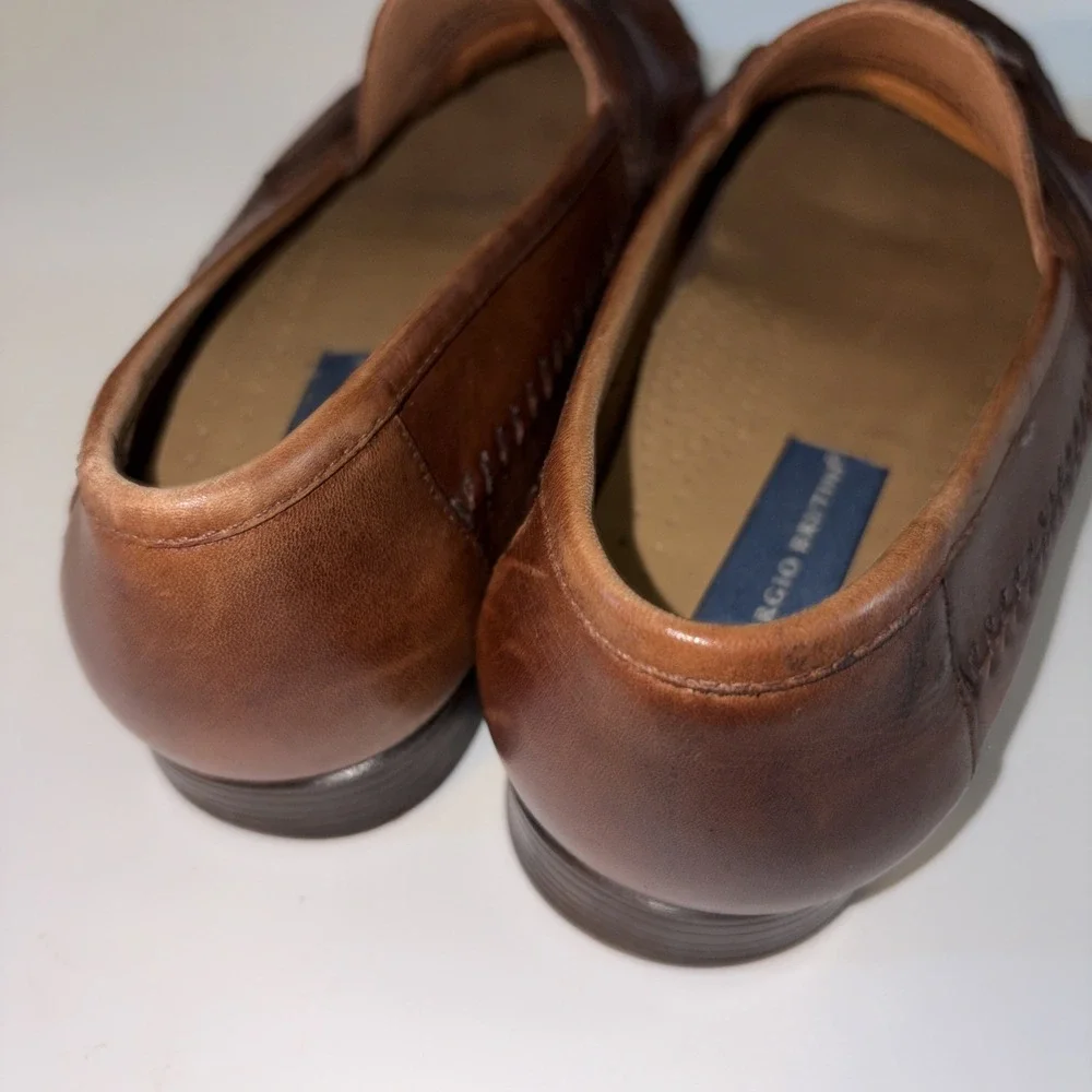 Giorgio Brutini  AustinBrown Leather Tasseled Loafers Shoes Mens Size 8.5 M